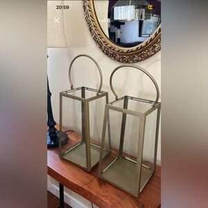 Bundle of two large bronze gold lanterns